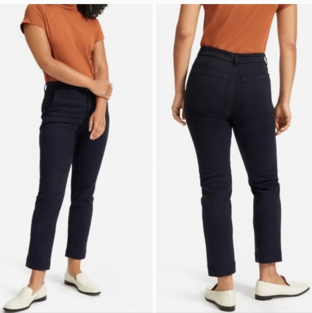 Everlane Cropped Slim Pants Blavk Denim Size 00 - Picture 10 of 10
